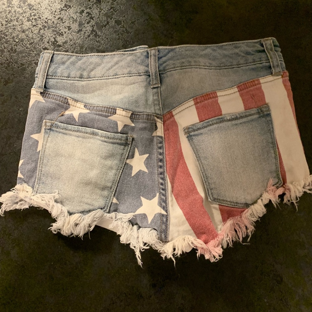 American flag jean shorts